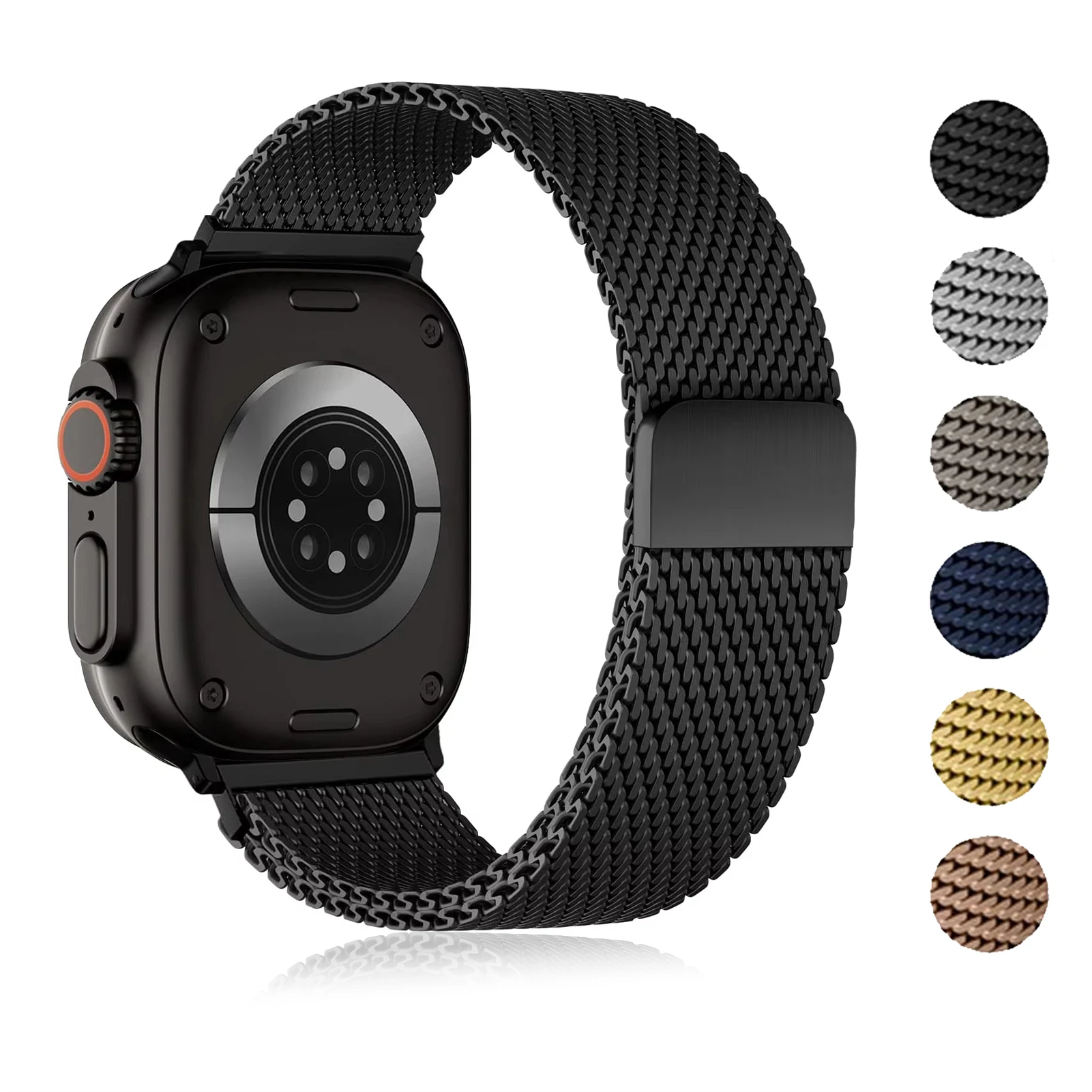 حزام ميلانو سميك لساعة أبل الترا 3 2 العصابات 49 مللي متر 44 مللي متر 45 مللي متر 46 مللي متر 40 مللي متر 41 مللي متر 42 مللي متر سوار iWatch سلسلة 11 10 9 8 7 6 SE3