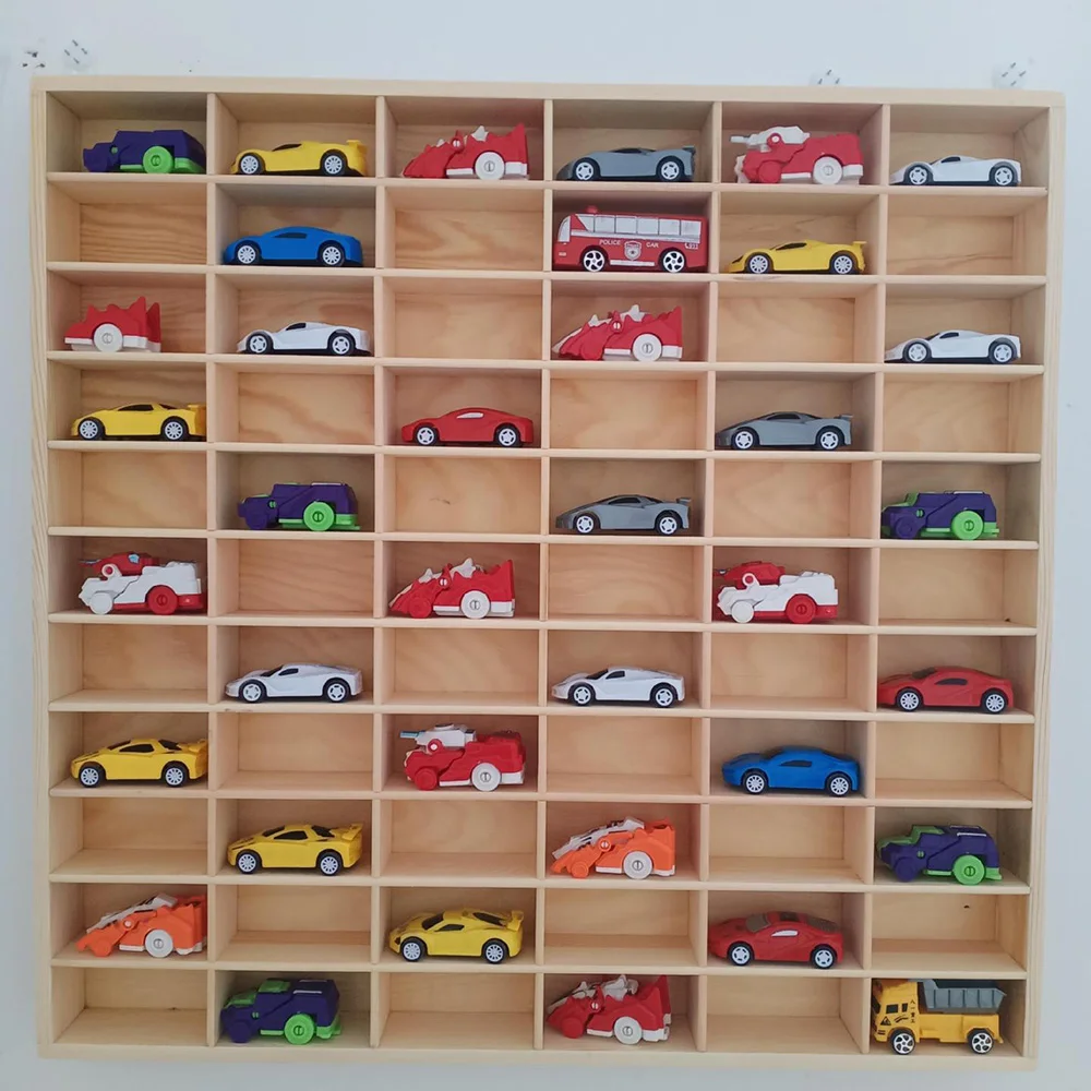 FOR Hot Wheels Diecast Car Matchbox 1/64 Display Wooden Unit Shelf Toy Storage