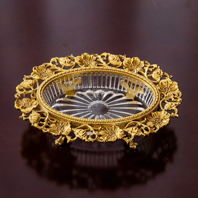 French High-end Carved Soap Box, Bathroom Free Punching, Household High-end Crystal Glass Soap Box