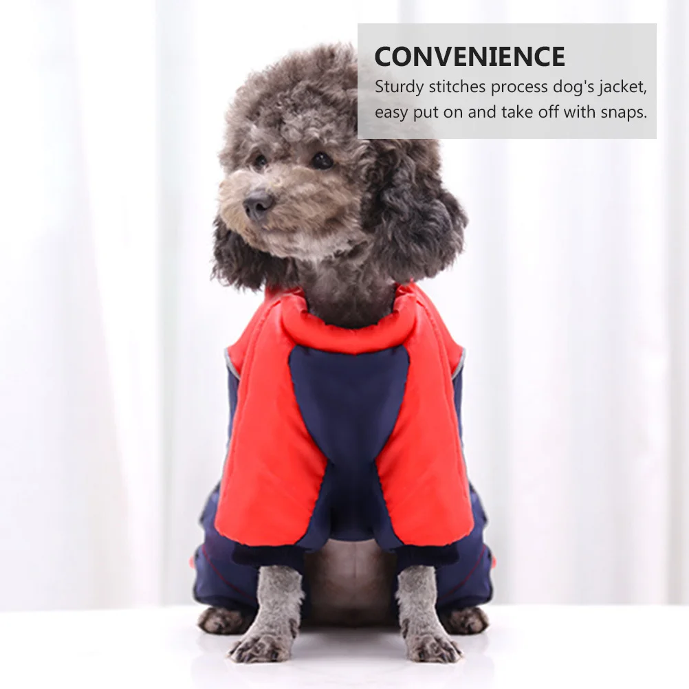 

1Pcs Pet Cotton Padded Winter Jacket Waterproof Warm Dog Coat Red Blue Outdoor Walking Photo Costume Dog Clothes