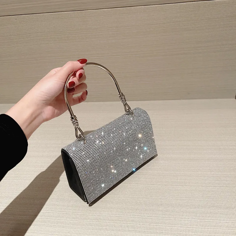 Shiny Wedding Clutch Handbag for Women Girls Glitter KTV Shoulder Bag Wedding Purses Dating Bag All-matching Evening Bag