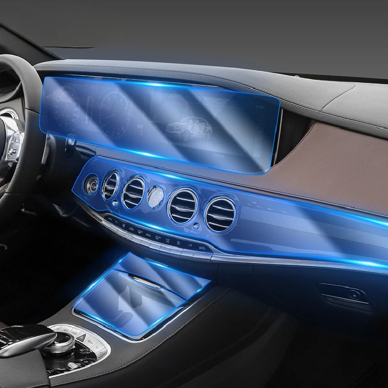 

For Mercedes Benz Class-S W221 W222 S350 S450 2014-2020 Car Interior Center console Transparent TPU Protective film Anti-scratch