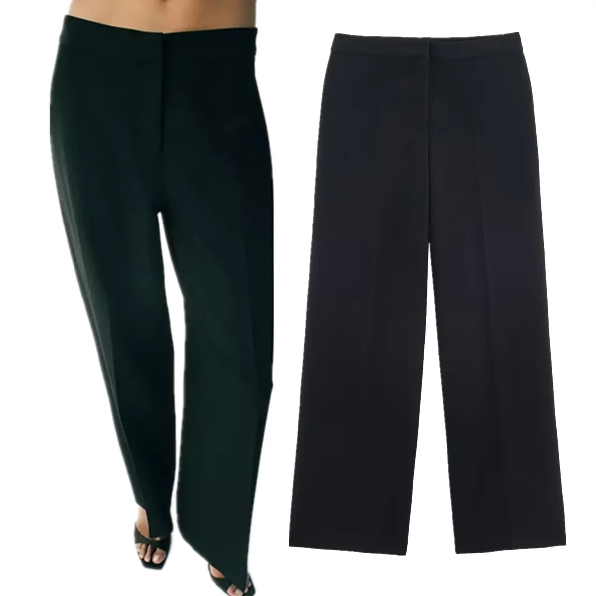 Maxdutti 2026 موضة جديدة السراويل النسائية ، ملابس امرأة الحد الأدنى مكتب سيدة الظهر ركاب بناطيل كاجوال البدلة السراويل #1