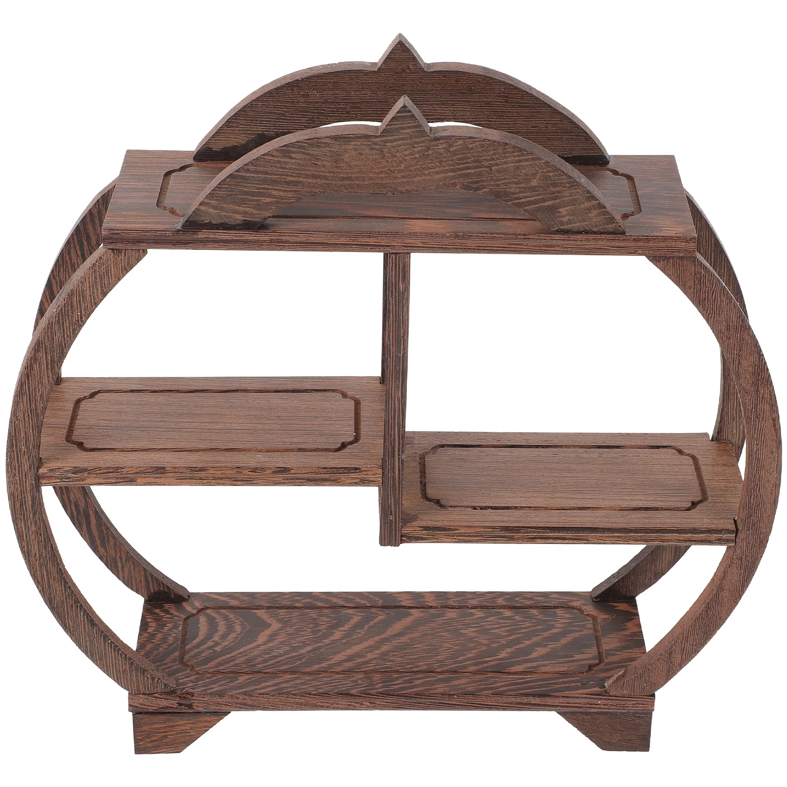 

Wooden Display Curio Rack Shelving Holder Storage Shelf Craft Accessory Vintage Decor Home Furniture