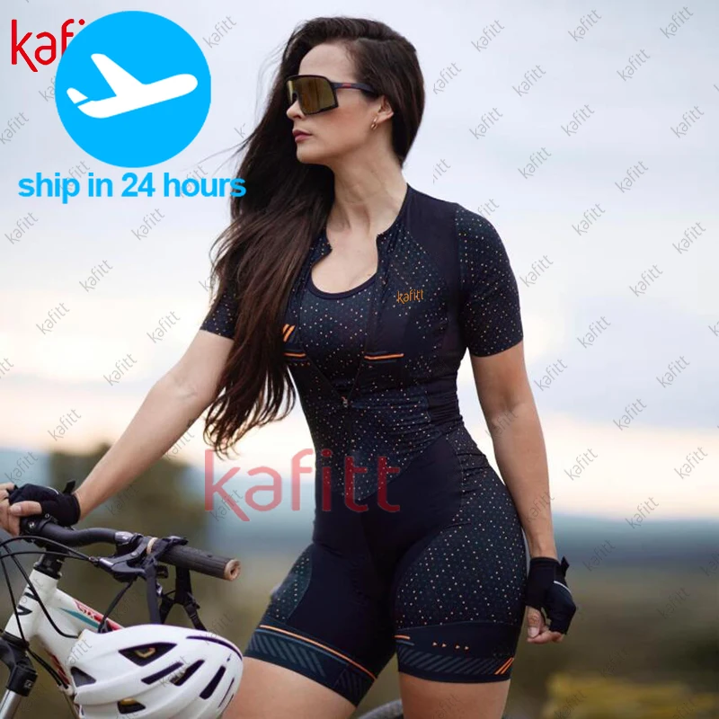 

Kafitt New Women's Cycling Wear Casual Suit Short Sleeve Jumpsuit Mountain Bike Sweatshirt Fitted Little Monkey jersey ciclismo