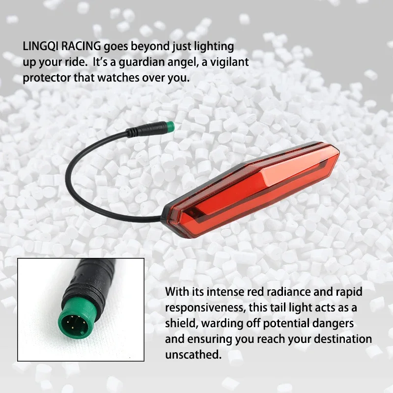 LINGQI RACING Scooter luz trasera luces de advertencia rojas luz trasera lámpara de seguridad para bicicleta eléctrica Original 79Bike Dirt Bike