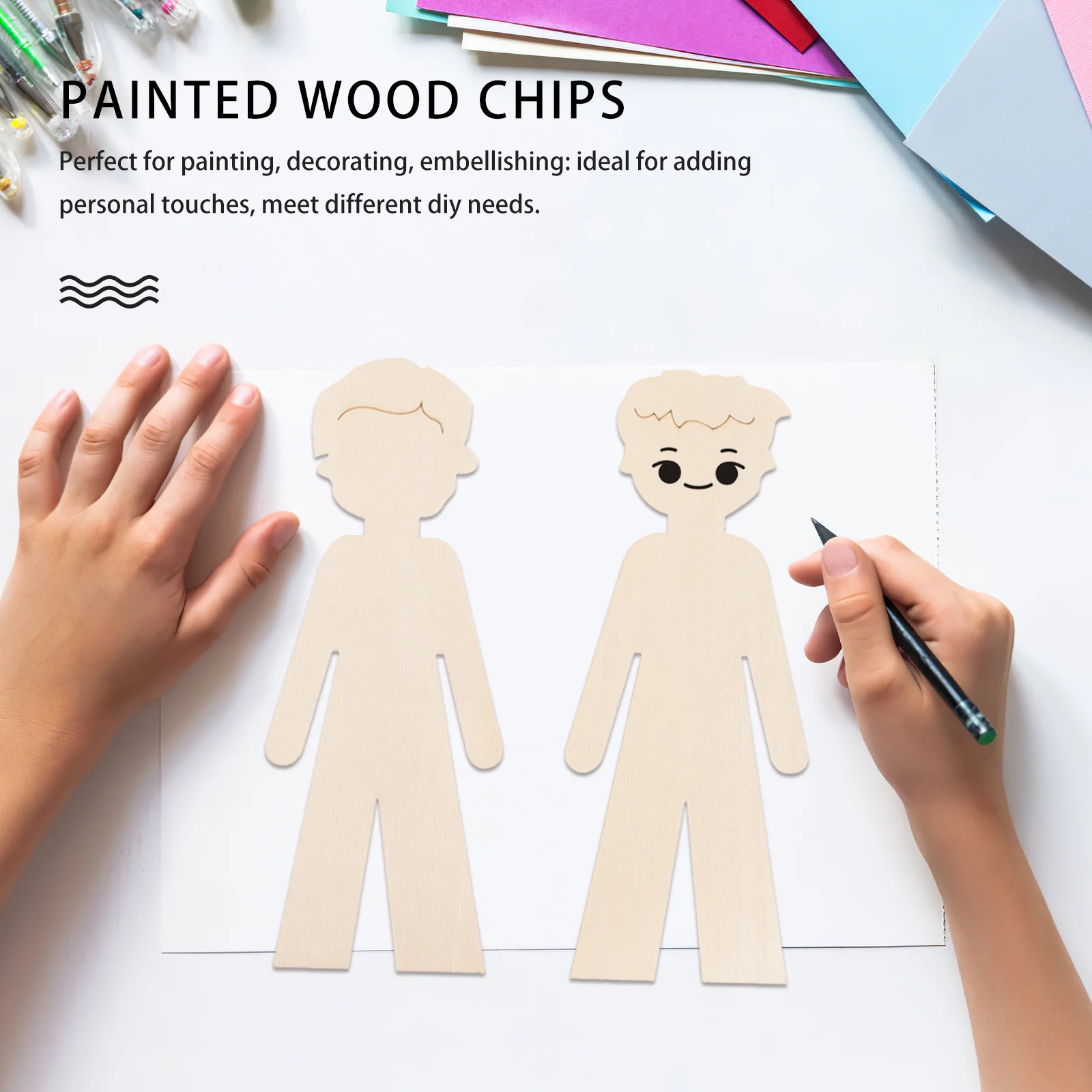 

20Pcs Wooden People Cutouts Unfinished Wood Boards DIY Crafts Party Wedding Home Decoration Wooden People Cutouts