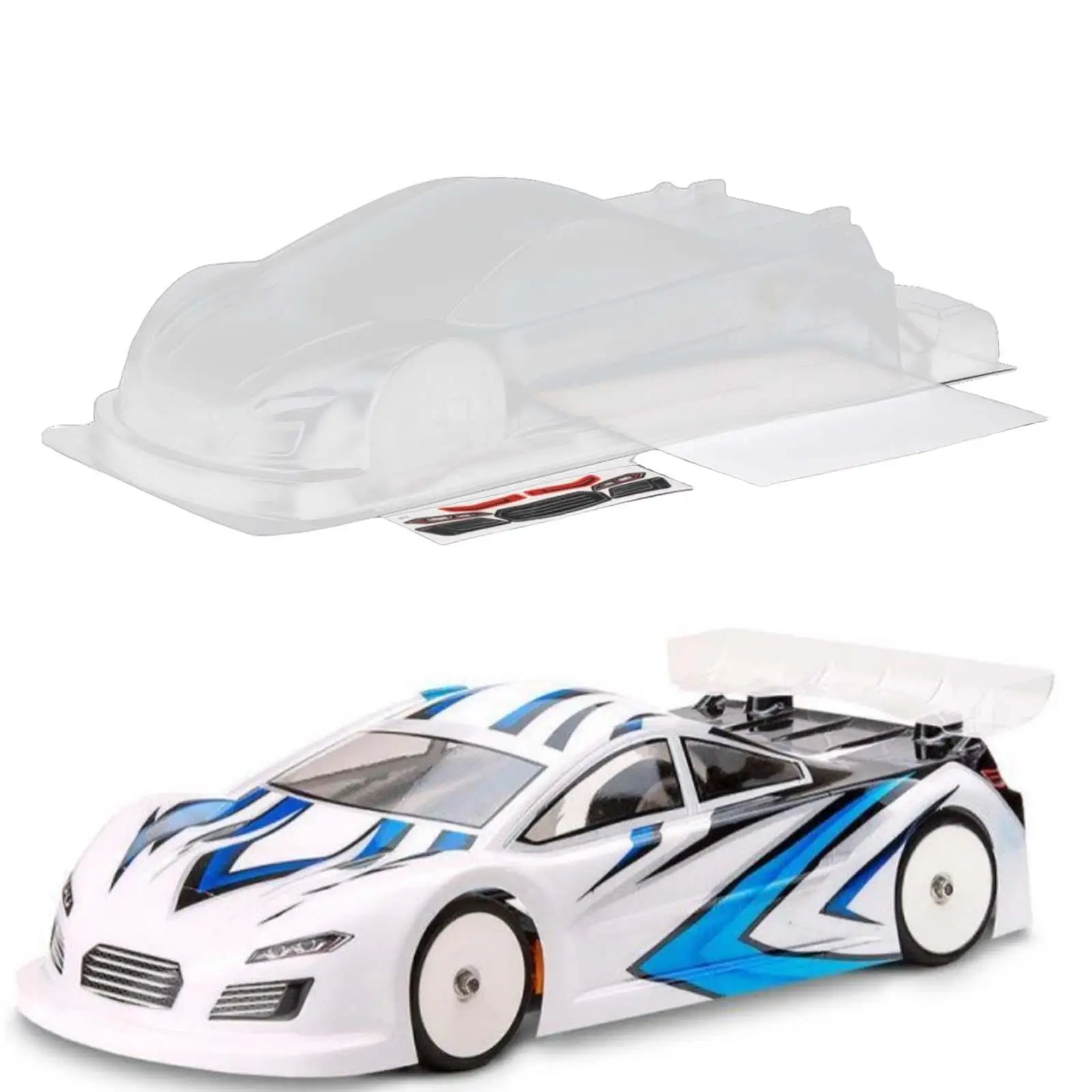 RC Car Body Shell Replacements 190mm Width with Sticker for 1:10 RC Drift Car Vehicles Model Modification