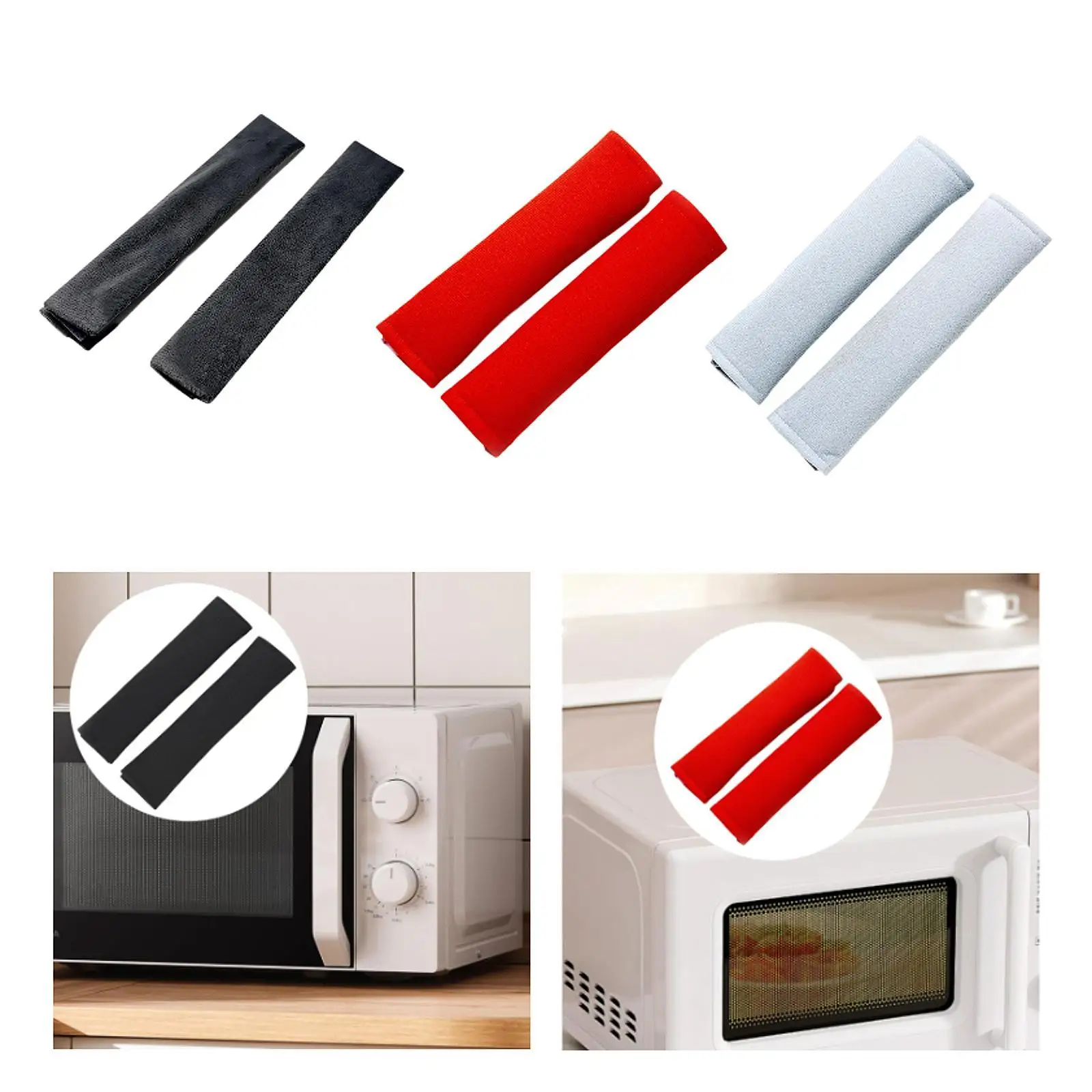 2x Refrigerator Door Handle Covers Non Slip Decoration Keep Appliance Clean