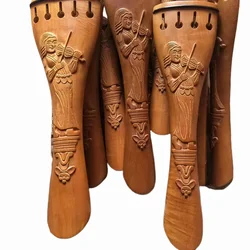 Carved Double Bass Tailpiece with Gut, Jujube Wood High Quality 4 String Upright Bass Tail Piece 3/4 Size