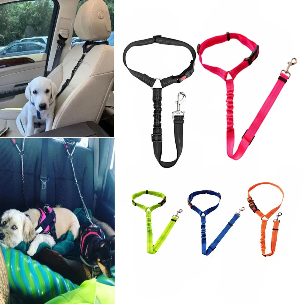 

Reflective Dog Seat Belt,Adjustable Puppy Pet Dog Car Safety Leash,Elastic Bungee Vehicle SUV Truck Dog Chest Blet Harness Rope