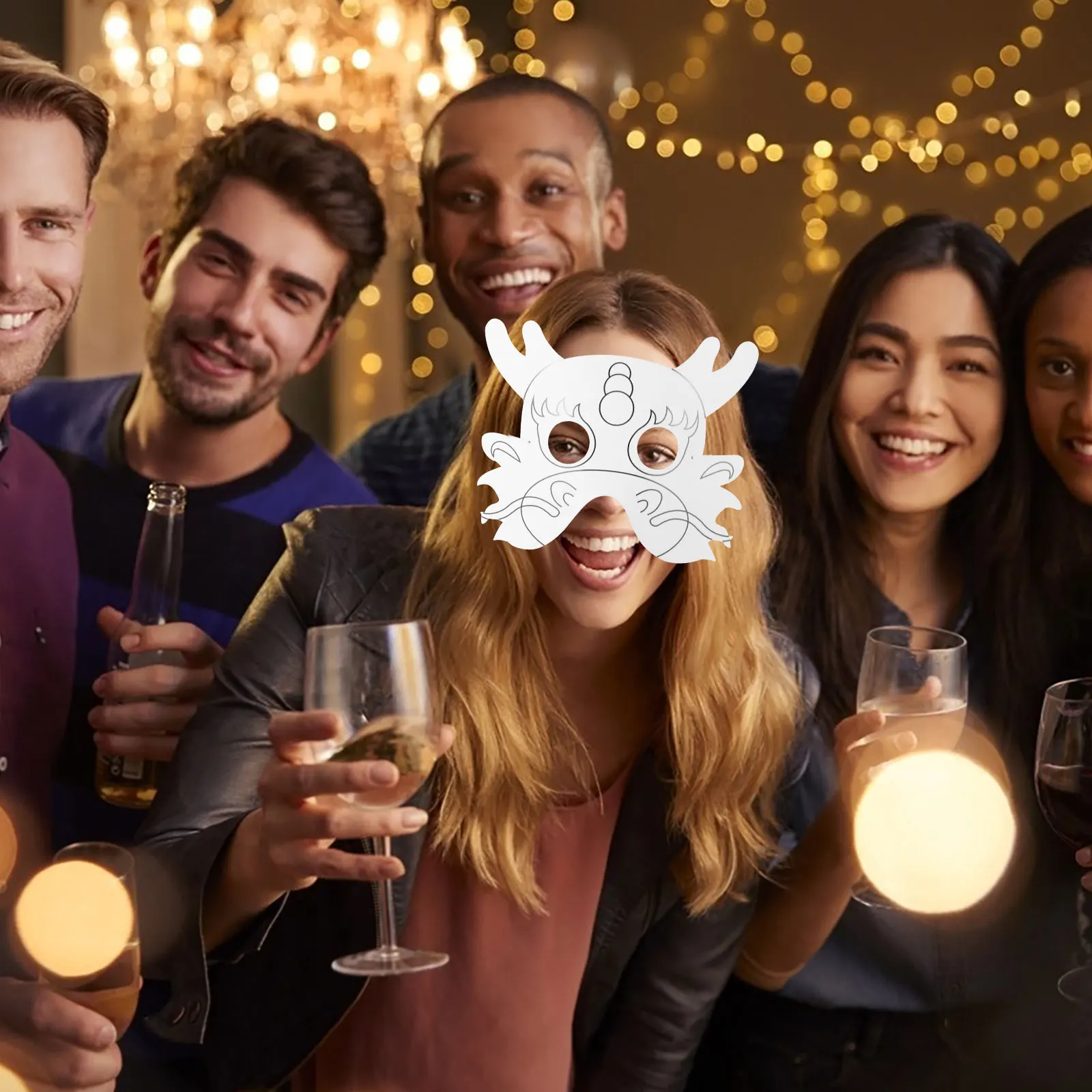 

6 Pcs Graffiti Mask Blank White Make Your Own Makeup Masks Paper Mens Masquerade