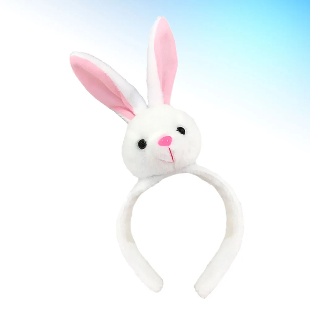 

White Rabbit Ear Headband Easter Party Costume Masquerade Bunny Hair Hoops Photo Props Supplies Rabbit Hair Hoops