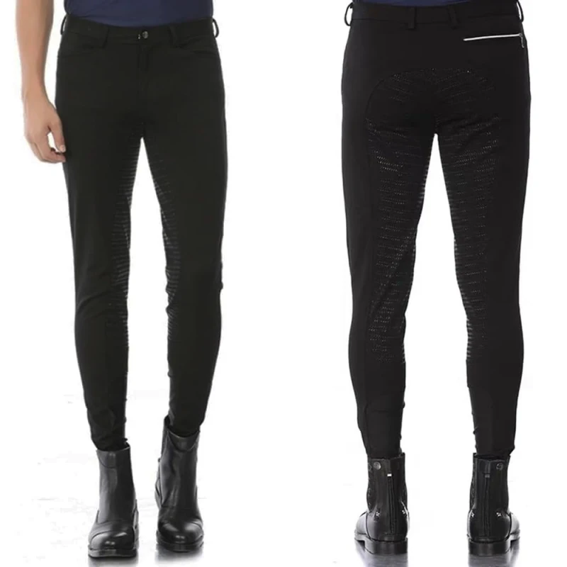 Men's Breeches Full Seat Suede Grip Equestrian Horse Riding Pants Horse Back Show Schooling Breeches with Pocket