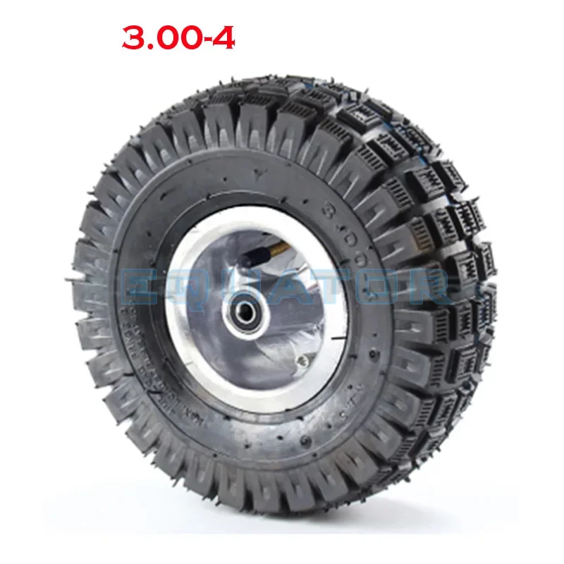 Motorcycle Accessories 3.00-4 Electric Scooter Front Wheel with Tyre Alloy Rim Hub and Inner Tube Wheels Gas Scooter Bike