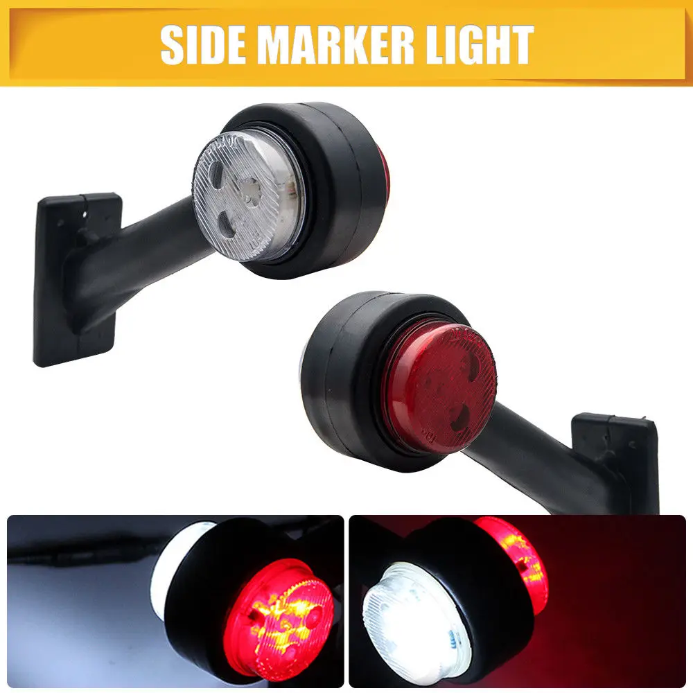 2pcs 12V 8 LED Car Side Outline Stalk Marker Lights Trailer Truck Caravan Sealed Waterproof Warning Lamp