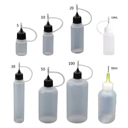 Botella de aguja de pegamento por goteo para molde de resina epoxi, botellas de plástico para apretar con jeringa, punta de aguja, herramientas para manualidades DIY, inyección, 10 piezas