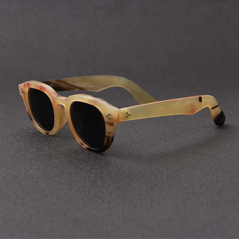 Brand fashion classic three nail glasses sunglasses handmade custom natural horn plate unique versatile glasses frame