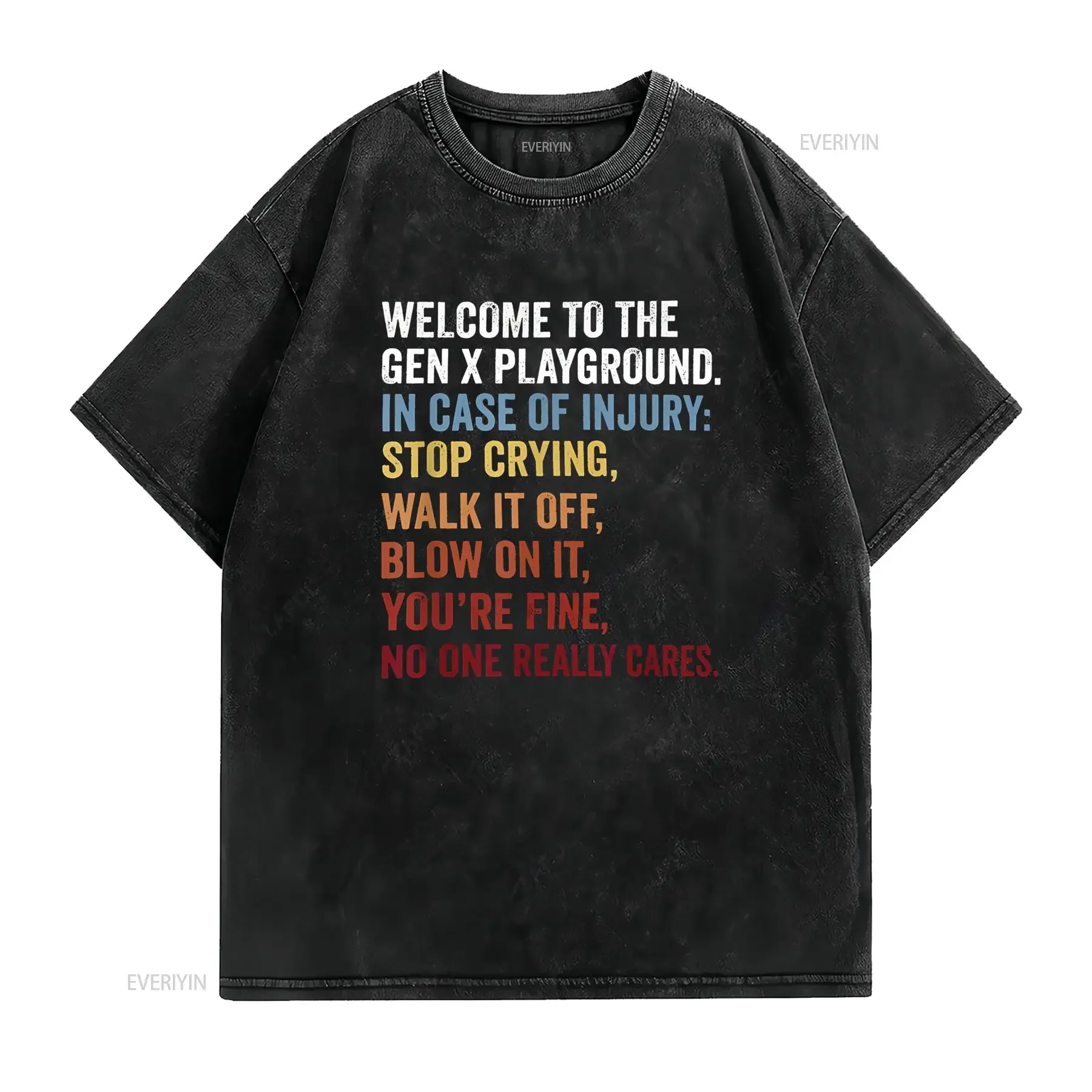 مرحبًا بكم في تي شيرت Gen X Playground Generation 1980 Millennial تي شيرت عتيق مغسول وجيد التهوية للارتداء اليومي