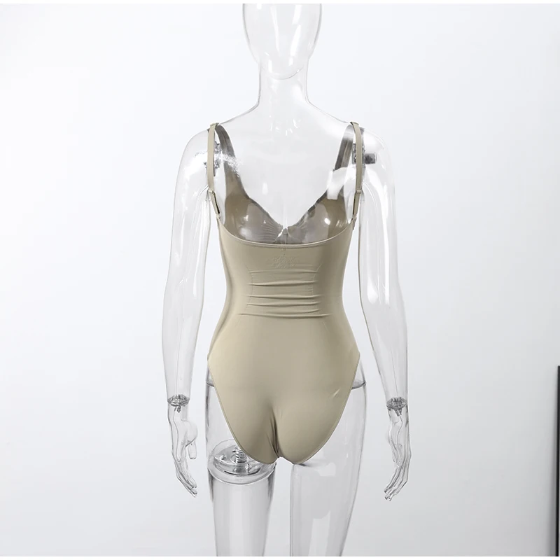 Corsés sexys ajustados, body sin mangas con cuello en V y cremallera para mujer, monos de mujer, mono sin espalda ajustado para primavera-verano 2026