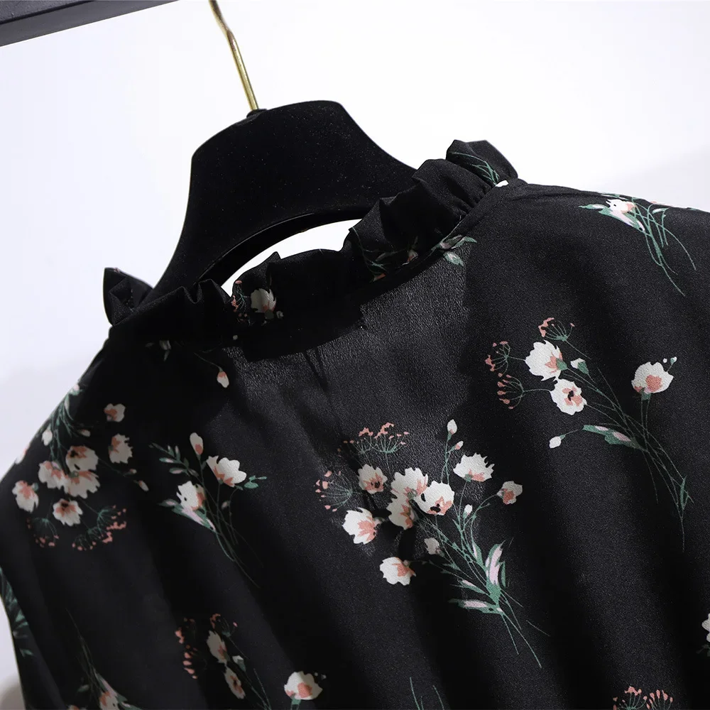 Big Size Women Clothing Fashion Female Loose and Show Slim Floral Printed Dress 2023 Spring New Large Size Chiffon Dresses 6XL