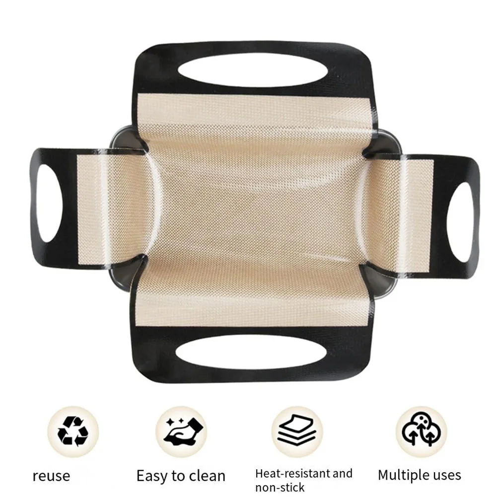 

2PCC Silicone Bread Tray Baking Mat 39*49*0.4cm Bread Pan Liners For Oven With 4 Handles Baking Tool Bakeware Accessories