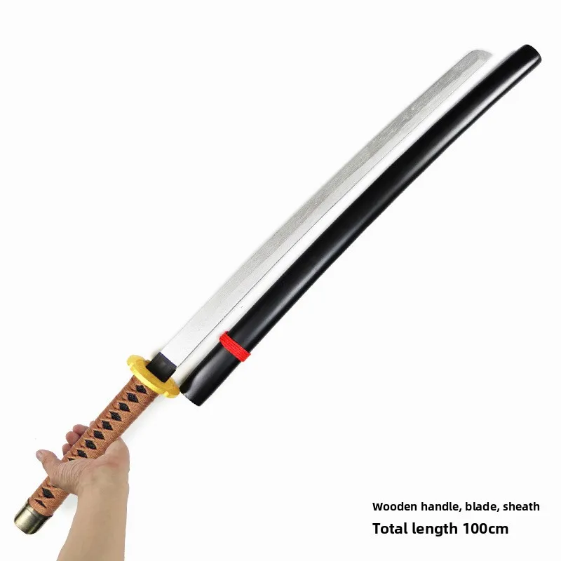 100 cm/33,37 in Inuyasha Holz Schwerter Modell Katana Requisiten Waffe Natürliche Zähne Cosplay Anime Peripheriegeräte Outdoor Spielzeug Sammeln