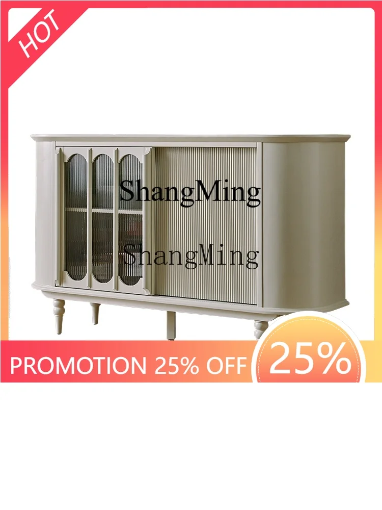 

ZYY home new fashion cream white series solid wood dining side cabinet restaurant storage chest bookcase