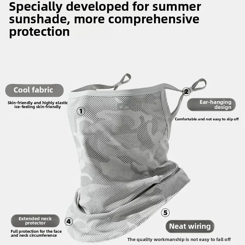 Anti-UV Cycling Mask Sunscreen Face Cover Breathable Ice Silk Face Scarf Men Women Outdoor Sports Fishing Hiking Cooling Mask image 5