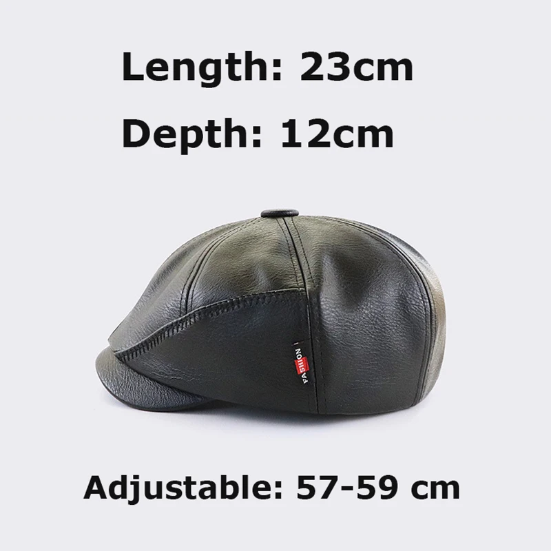 High Quality PU Leather Newsboy Caps Winter Warm Men Solid Casual Retro Beret Hats Octagonal hat Fashion Flat Caps