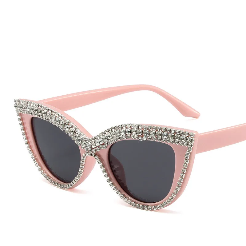 Luxury Brand Designer Diamond Cat Eye Sunglasses Women Rhinestone Vintage Mirror Gift Rays UV400 Sun Glasses Fashion Shades image 5