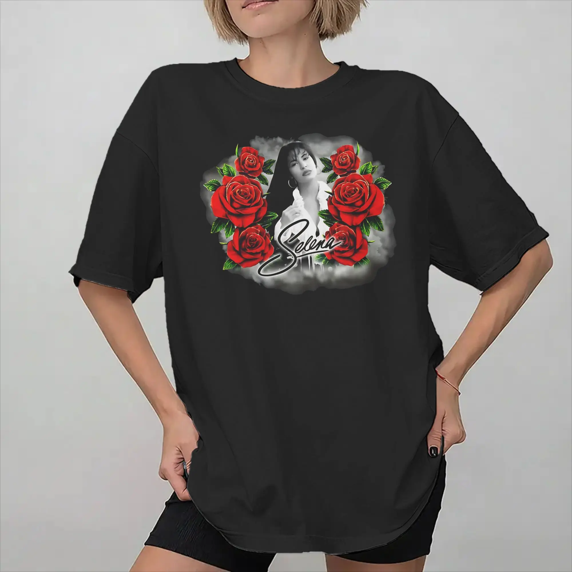 Flower Of Me I Like It Selena Quintanilla Apparel Unisex T Shirt Pure Cotton Tee Graphic Printed  Tops T-shirt