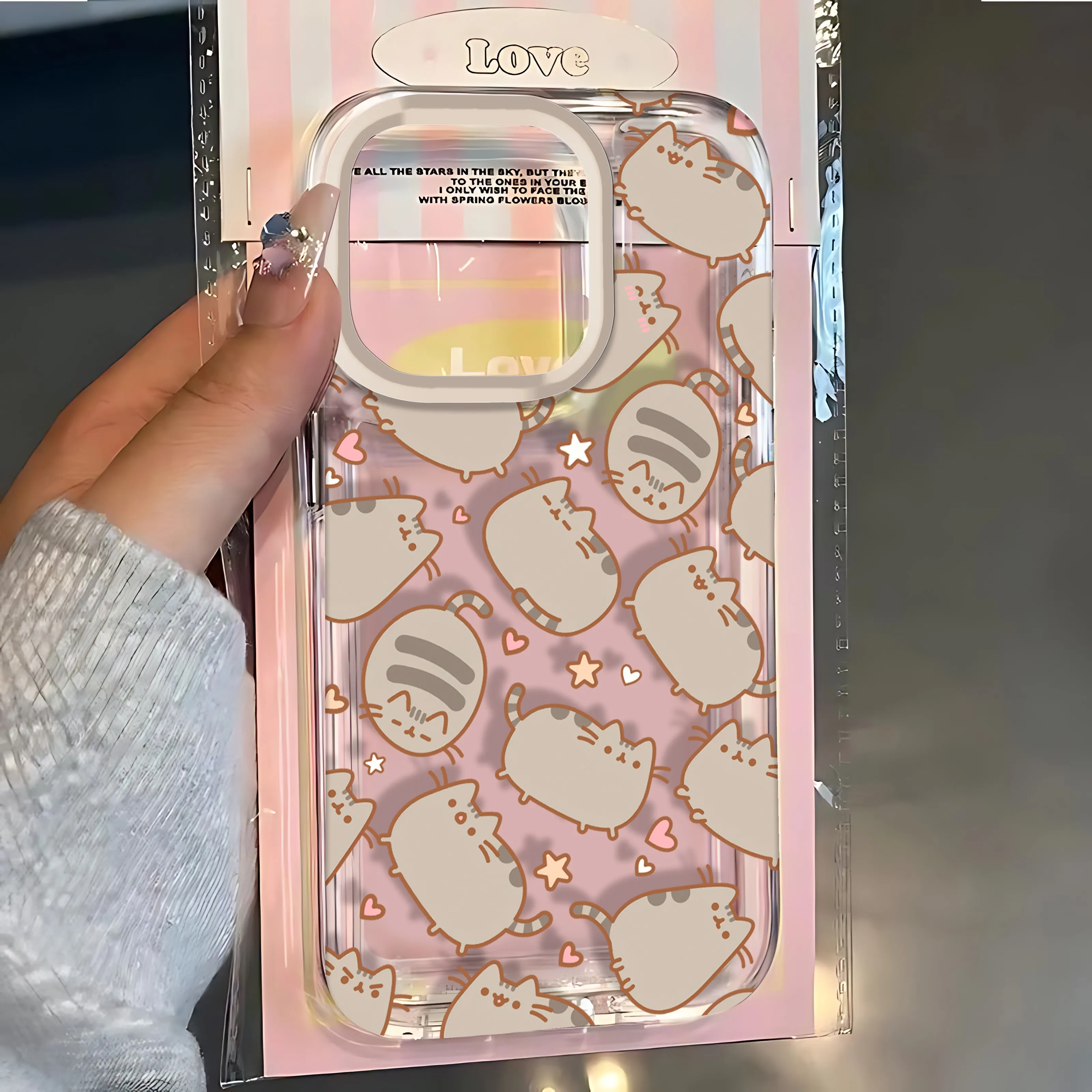 Cartoon Donuts P-Pusheen Katzen Handyhülle für iPhone 17 16 16e 15 14 13 12 11 Mini Pro Max X XR XSMax 7 8 Air Plus Rückseite