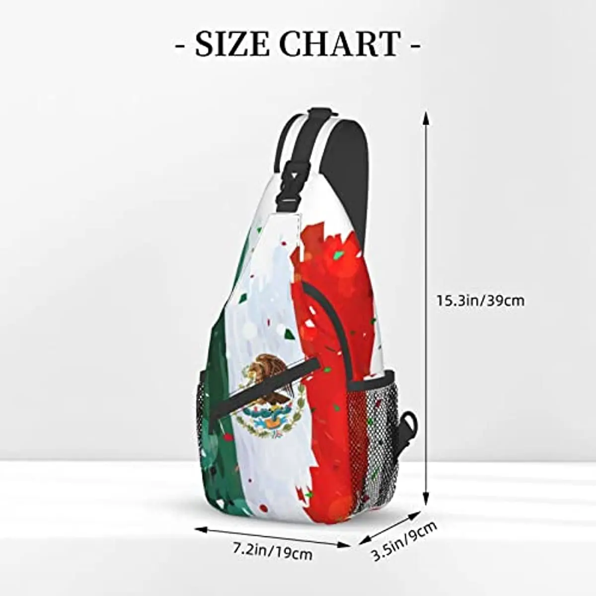 Messico Flag Chest Bags Crossbody Sling zaino viaggio escursionismo Daypack borsa a tracolla a tracolla per donna uomo adolescenti all'aperto