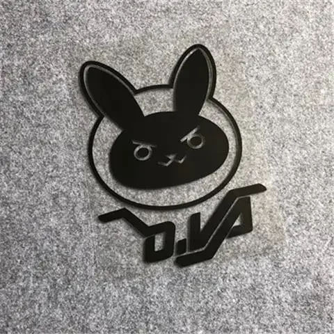 12cm X 8cm Overwatch Dva Logo Kawaii Rabbit Laser Reflective Stationery Sticker Video Game Premium Office & School Supplies Toys