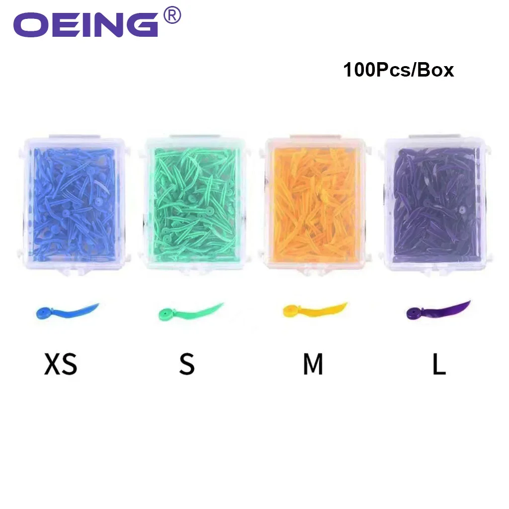 100/200pcs/Box Disposable Dental Wedges Tooth Gap Wedge with Holes  4 Sizes XS S M L Oral Care Accessories Dentistry Materials