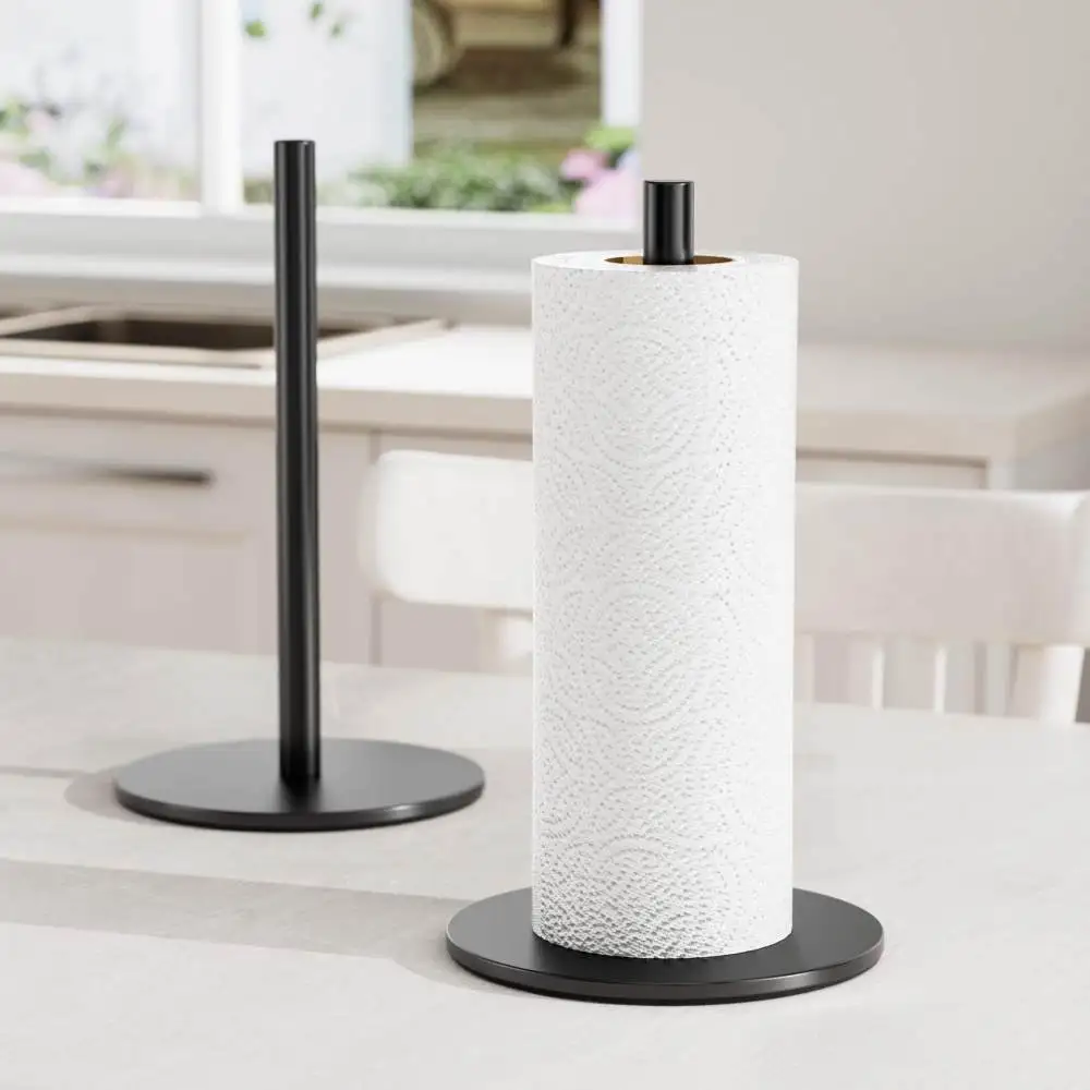 Decorative Stainless Steel Paper Towel Rack Modern Vertical Tissue Stand For Kitchen Dining Table Organization