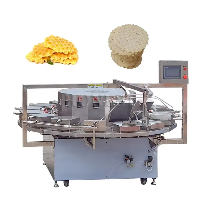 Commercial Soft Wafer Forming Machine, Custom Waffle Snack Production Line for Factory