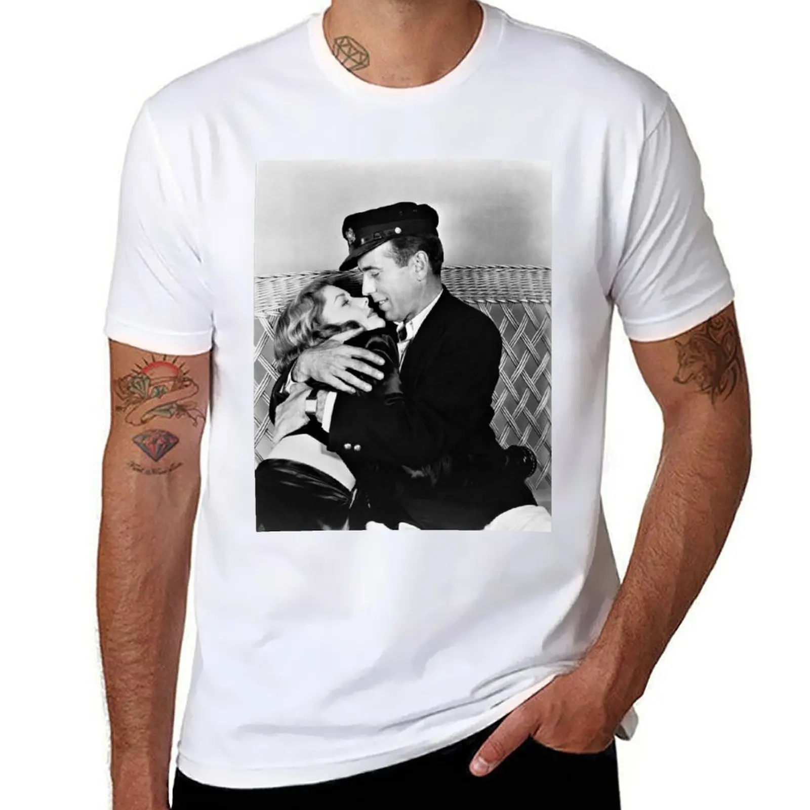 

Humphrey Bogart and Lauren Bacall T-Shirt man t shirts graphic t shirt man plain T-Shirt