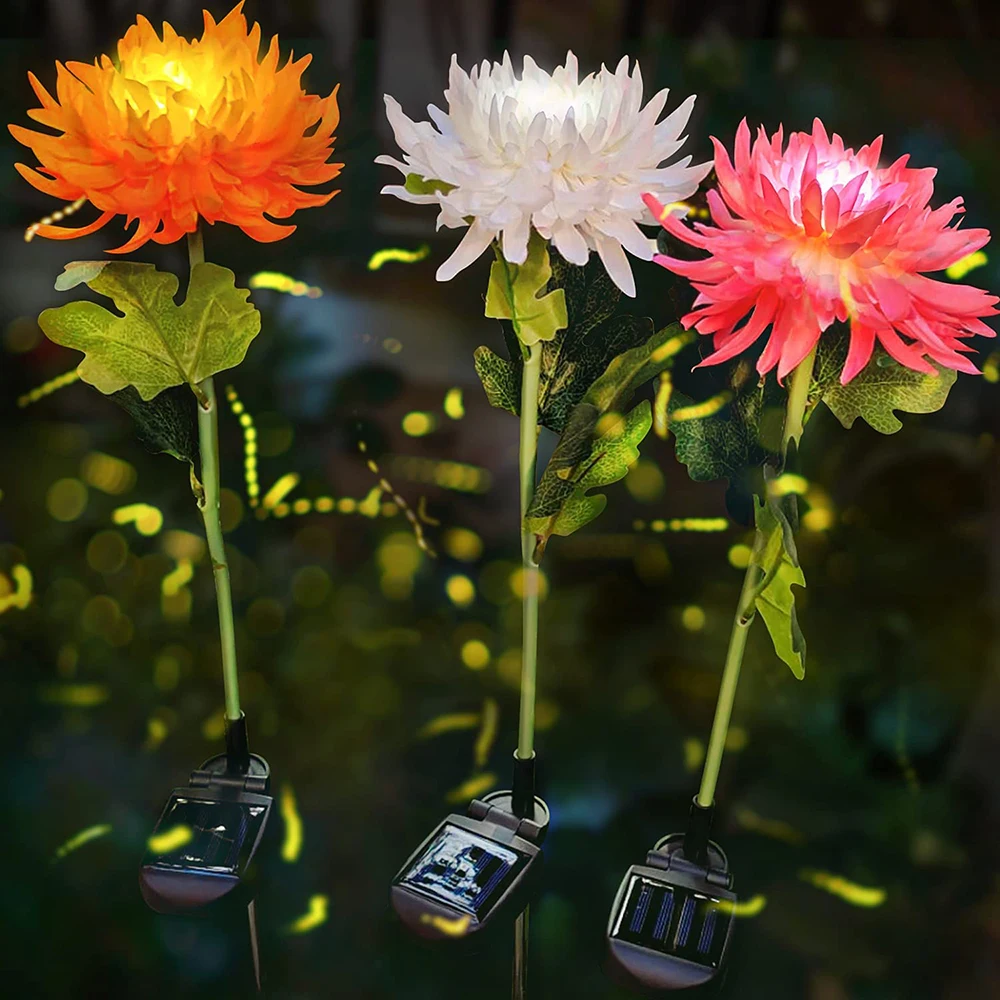 

Solar Chrysanthemum Outdoor Garden Lawn Light IP65 Waterproof Flowers Pathway Lamp Patio Yard Vegetable Garden Holiday Decor