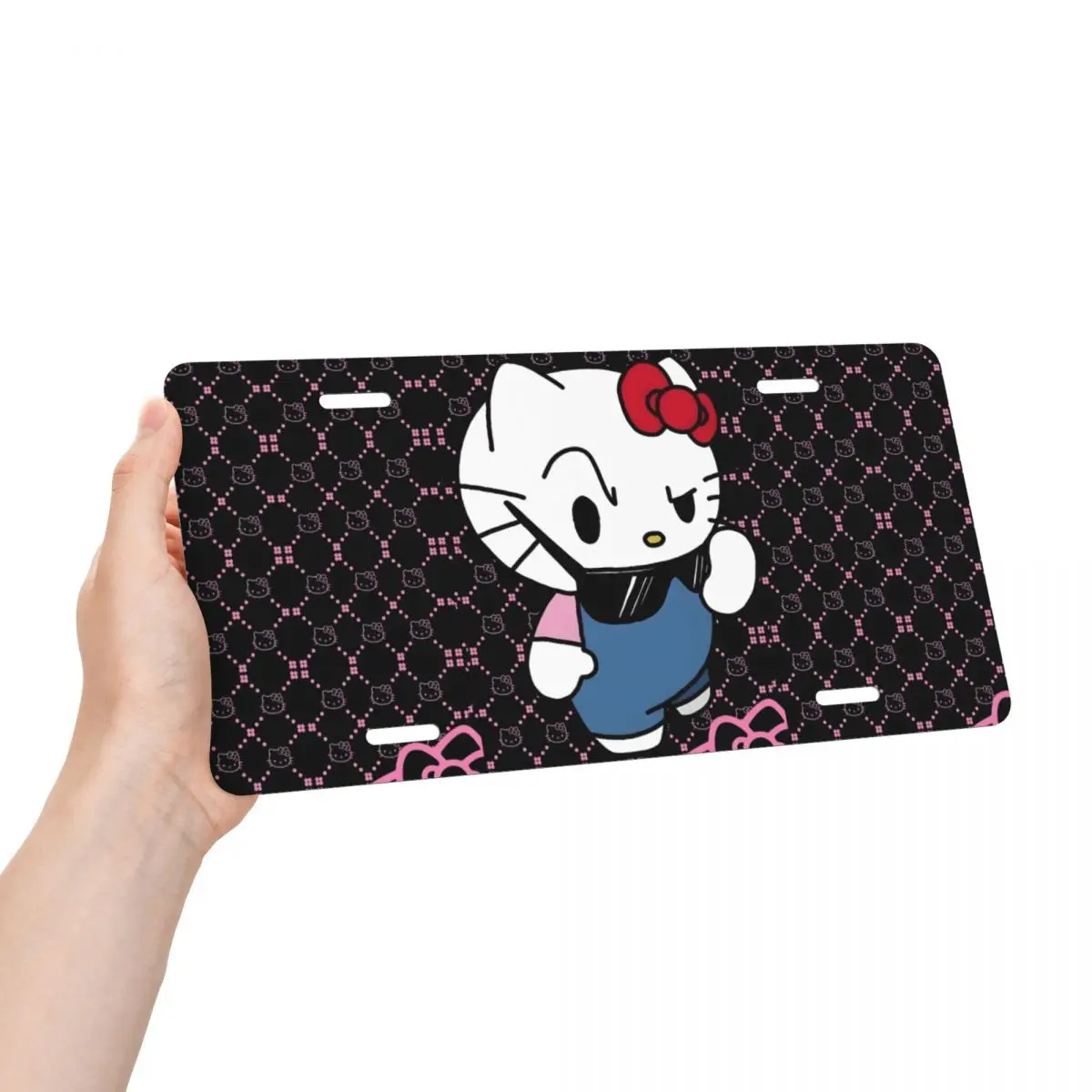 مخصص مرحبا كيتي لوحة ترخيص الجدة الكرتون ديكور سيارة الجبهة لوحة ترخيص الألومنيوم معدن تسجيل الغرور العلامة 6X12 بوصة