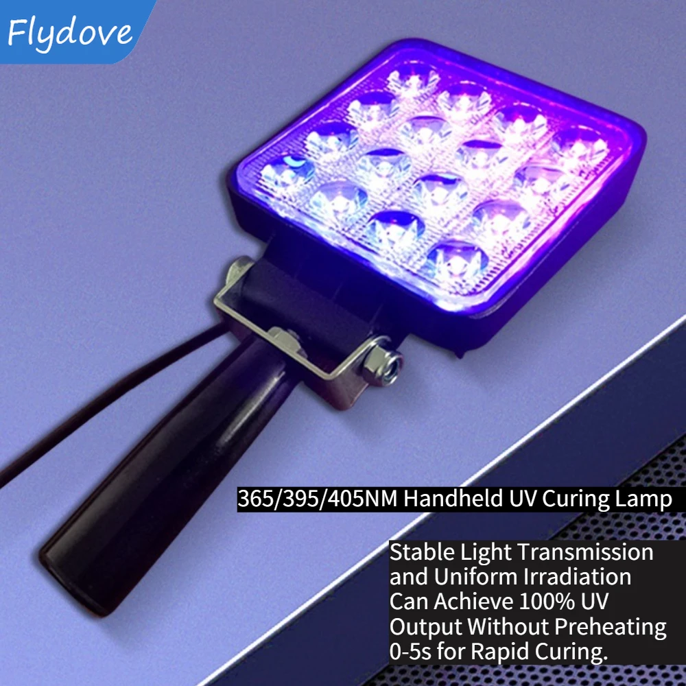 

365/395/405nm UV Curing Lamp - Portable UV Cure Light for Plate Printing 3D Resin Nail Gel & Industrial Paint Drying