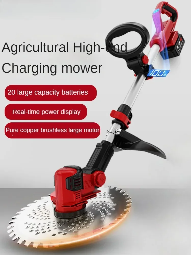 Portable Electric Grass Cutter with High-Capacity Rechargeable Lithium Battery and Latest Weed Trimming Head