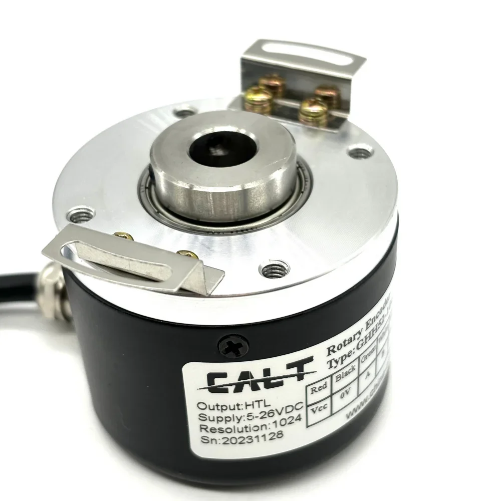 

CALT 52mm Outer 10mm Hollow Shaft Incremental Rotary Encoder 100-3600ppr Resolution Pulse Motor Encoder