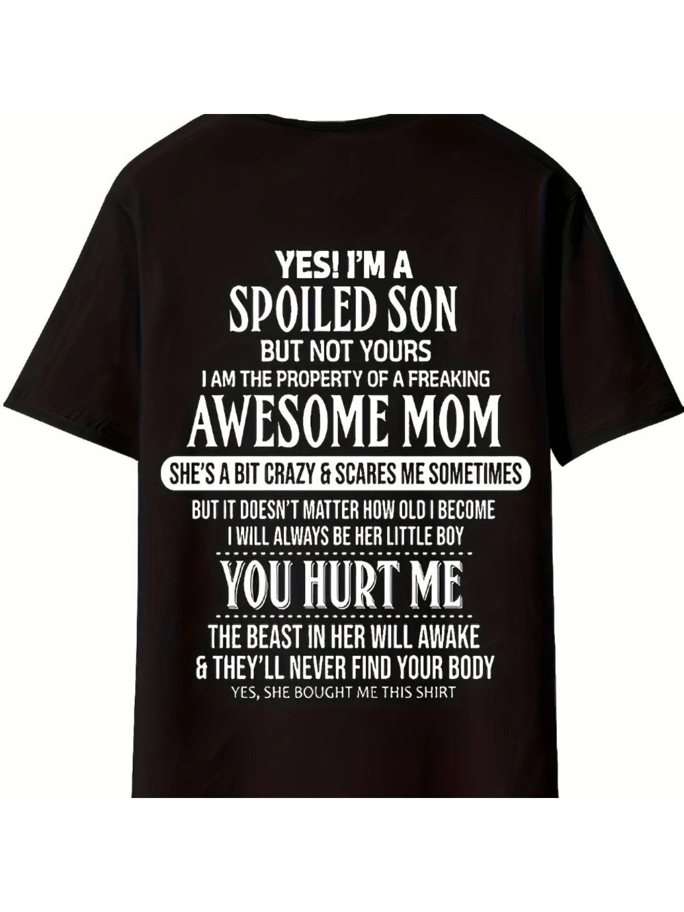 

Funny Text Digital Print Men's Casual Short Sleeve Crew Neck T-shirt, Summer Outdoor