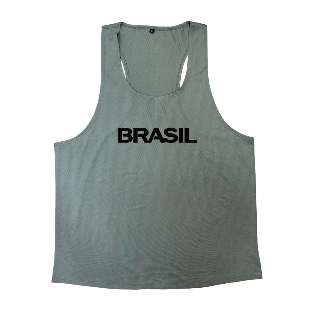 Brazil Men Running Vest Athletics Tank Top Speed Fitness Shirt Sleeveless Track Field Singlet