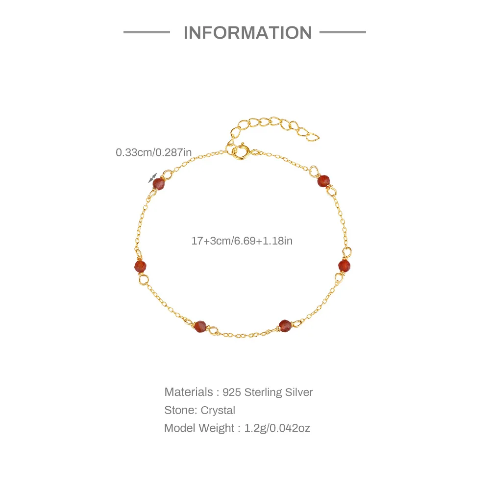 CANNER 925 Sterling Silver Wine Red Interval Starry Zircon Bracelet For Women 18K Gold Plated Wedding Blue Ins Fine Jewelry Gift
