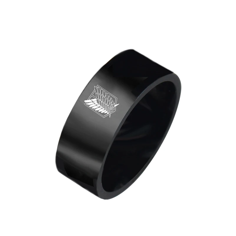 Anime Attack on Titan Cosplay Stainless Steel Ring Wings Of Liberty Flag Finger Rings For Men Women Charm Jewelry Anime Fans