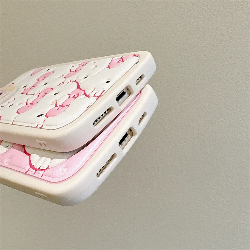ピンクの携帯電話ケースハローキティ,愛らしい猫,漫画,iPhone用ケース