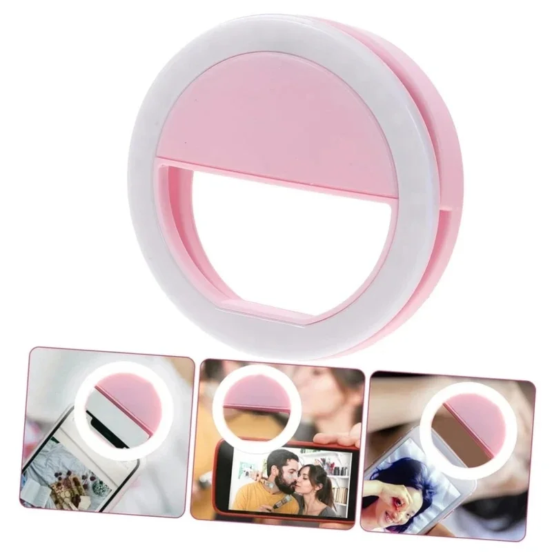 Luz LED de anillo para selfies con clip para teléfono móvil, portátil, carga USB, para componentes electrónicos fiables de alta calidad (1/2/4 unidades)